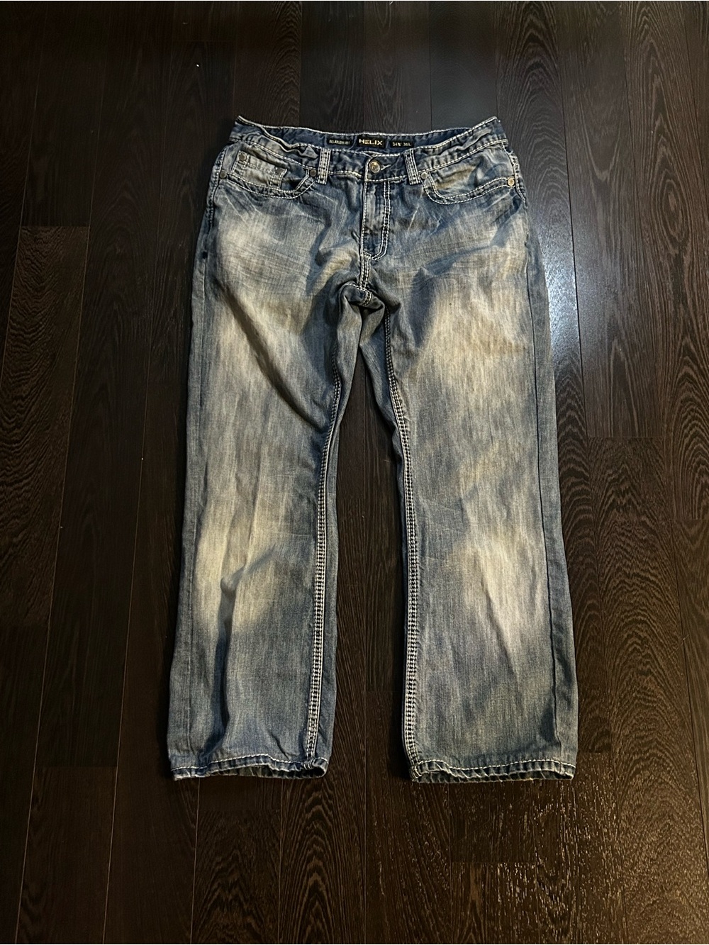 Y2K Alternative Vintage Men’s Light Blue Denim Jeans Relaxed Boot
